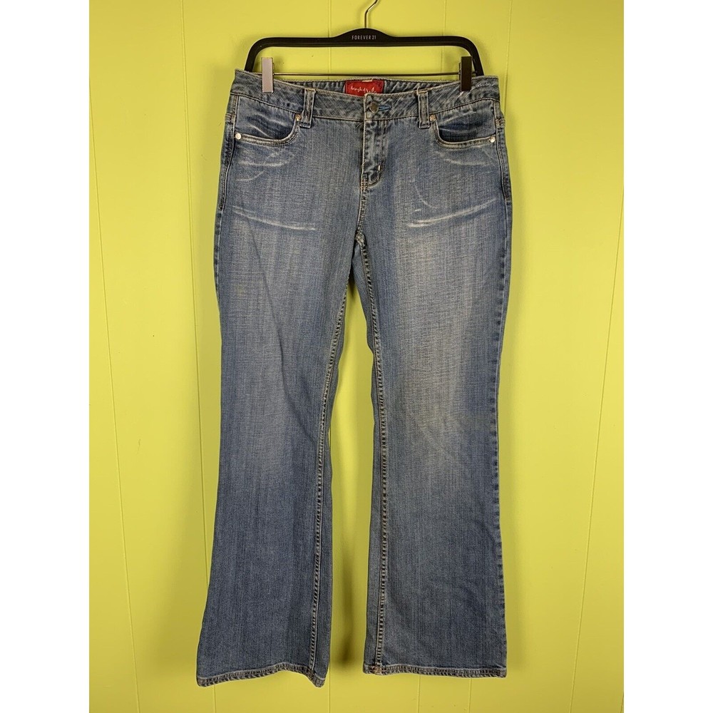 The Myth Of Jade Jeans Women’s 11 Blue Denim Stretch Bootcut Distressed W32 L32